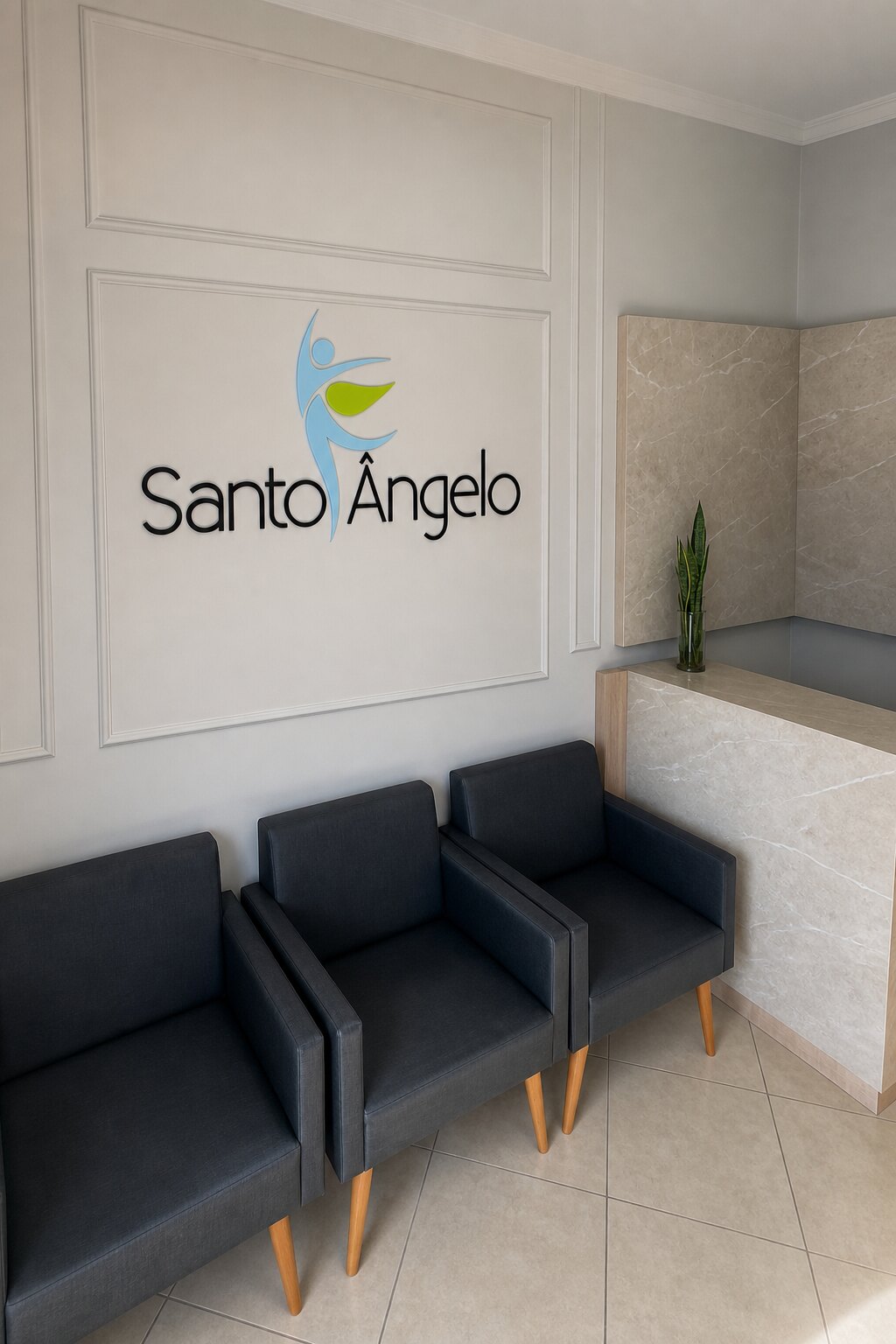 Recepção da Clínica Santo Ângelo em Pouso Redondo.